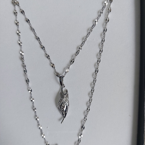 Rhodium Plated Pendant Necklace - Picture 3 of 4
